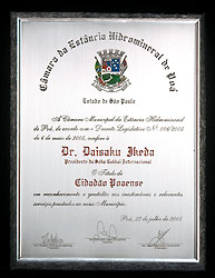 Líder da SGI recebe título de Cidadão Poaense