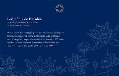 Cartão de lembrança da Cerimônia de Finados azul