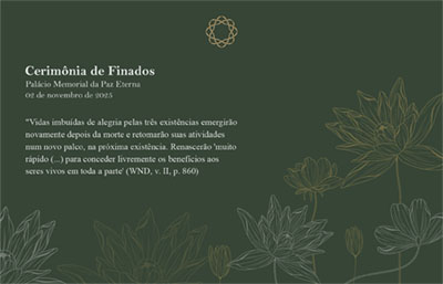 Cartão de lembrança da Cerimônia de Finados verde